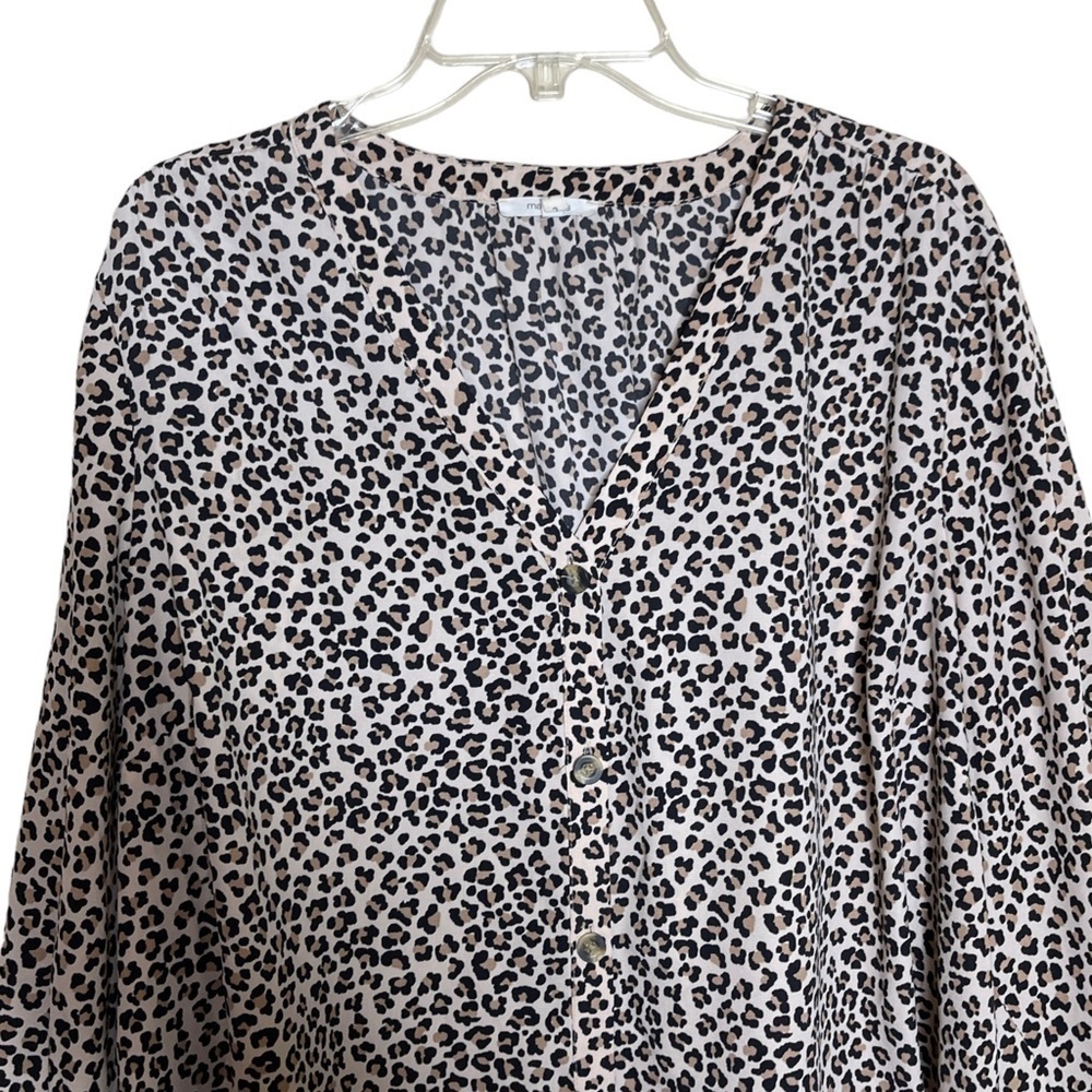 Maurices Leopard Print Button Down Blouse Womens … - image 4